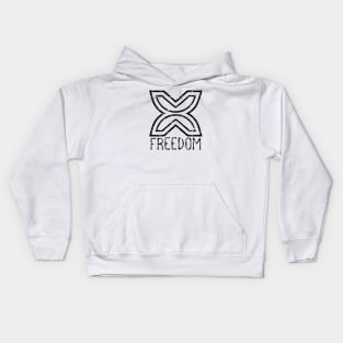 African Adinkra Symbols "Freedom" Black Colour. Kids Hoodie